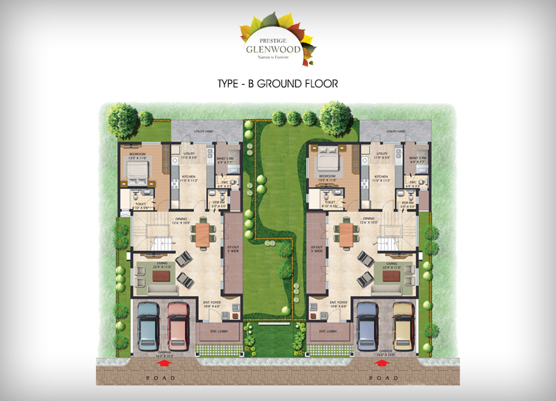 Prestige Glenwood 4 BHK Floor Plan Type B