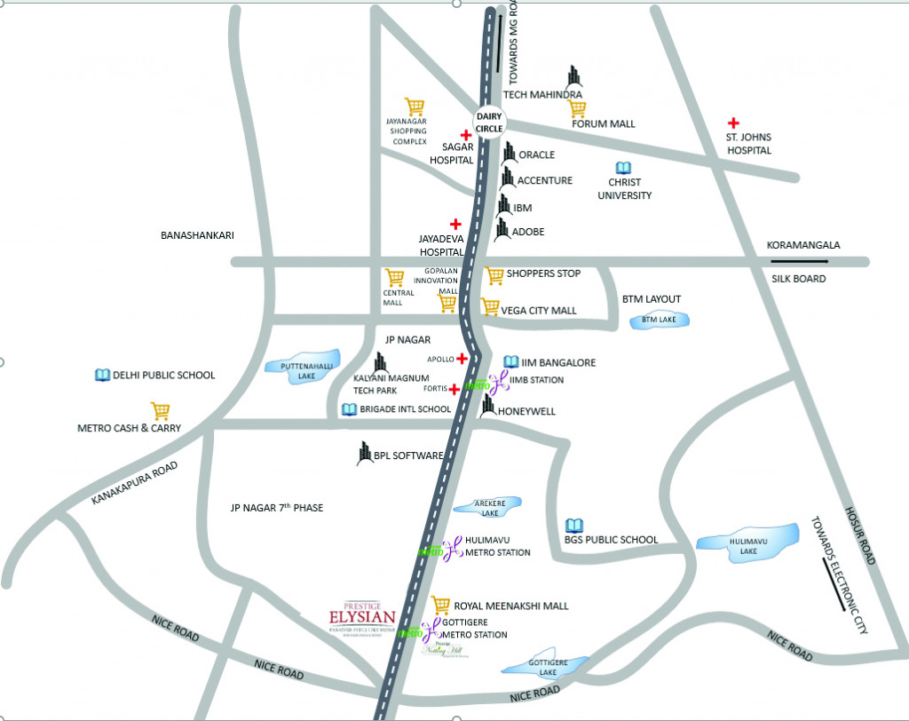 Prestige Elysian Location Map