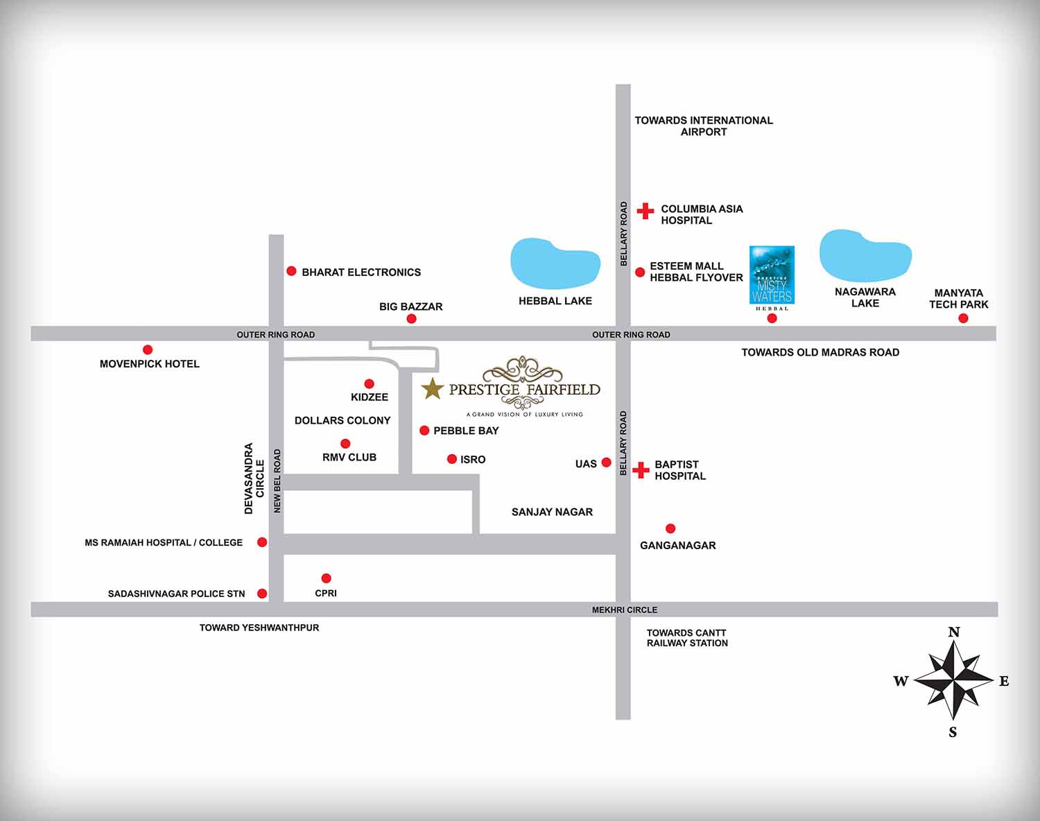 Prestige Fairfield Location Map