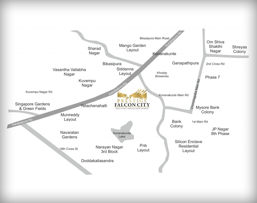 Prestige Falcon City Location Map