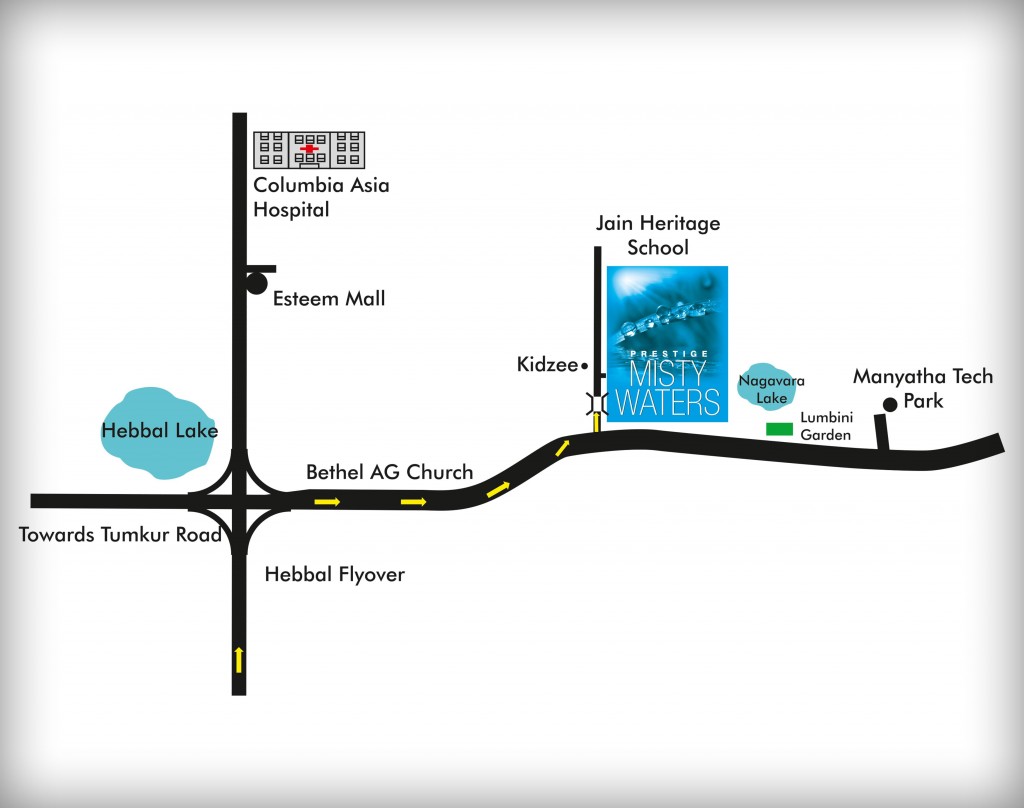 Prestige Misty Waters Location Map